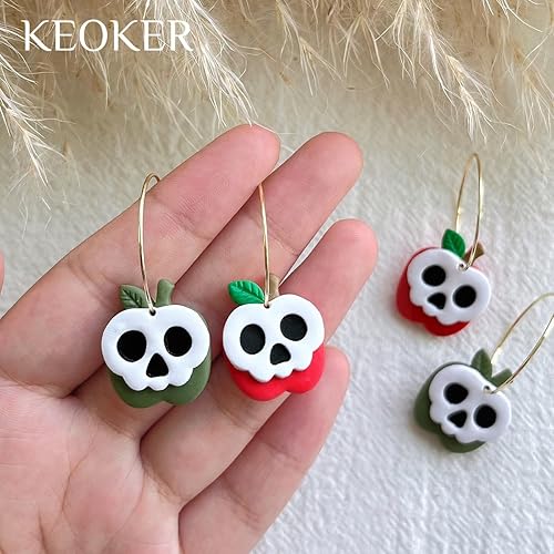 Miniatura 9 de KEOKER Cortadores de arcilla polimérica para Halloween, cortadores de arcilla para la fabricación de aretes de Halloween, 10 formas de Halloween,