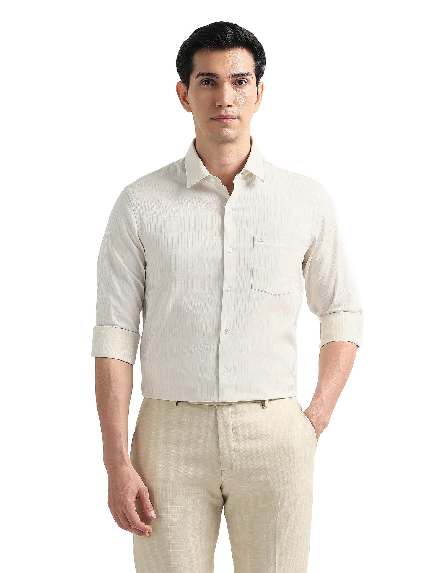arrow Checked Slim Fit Mens Formal Shirt - Cotton, Breathable & Comfortable, Full Sleeves Shirts for Men-picture-33