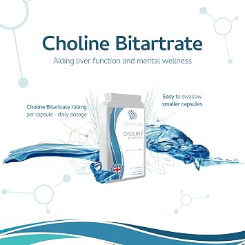 Choline Bitartrate 730mg Daily Dosage, 120 Vegan Choline