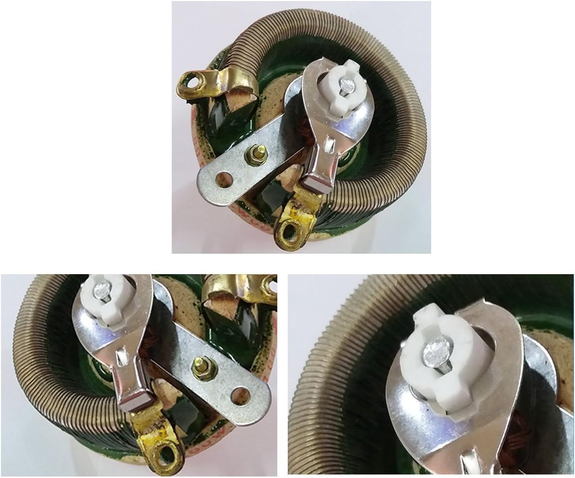 YXQ 50W 10 Ohm Ceramic Resistor Rheostat Porcelain Disk Adjustable Wirewound Resistors with Knob (Pack of 2)