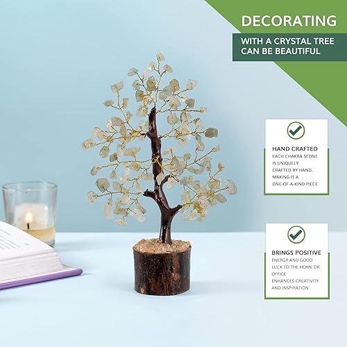 Miniatura 5 de Cristal de jade verde, árbol de Feng Shui, árbol bonsái de piedra, decoración verde, piedra preciosa de árbol, decoración de habitación de cristal,