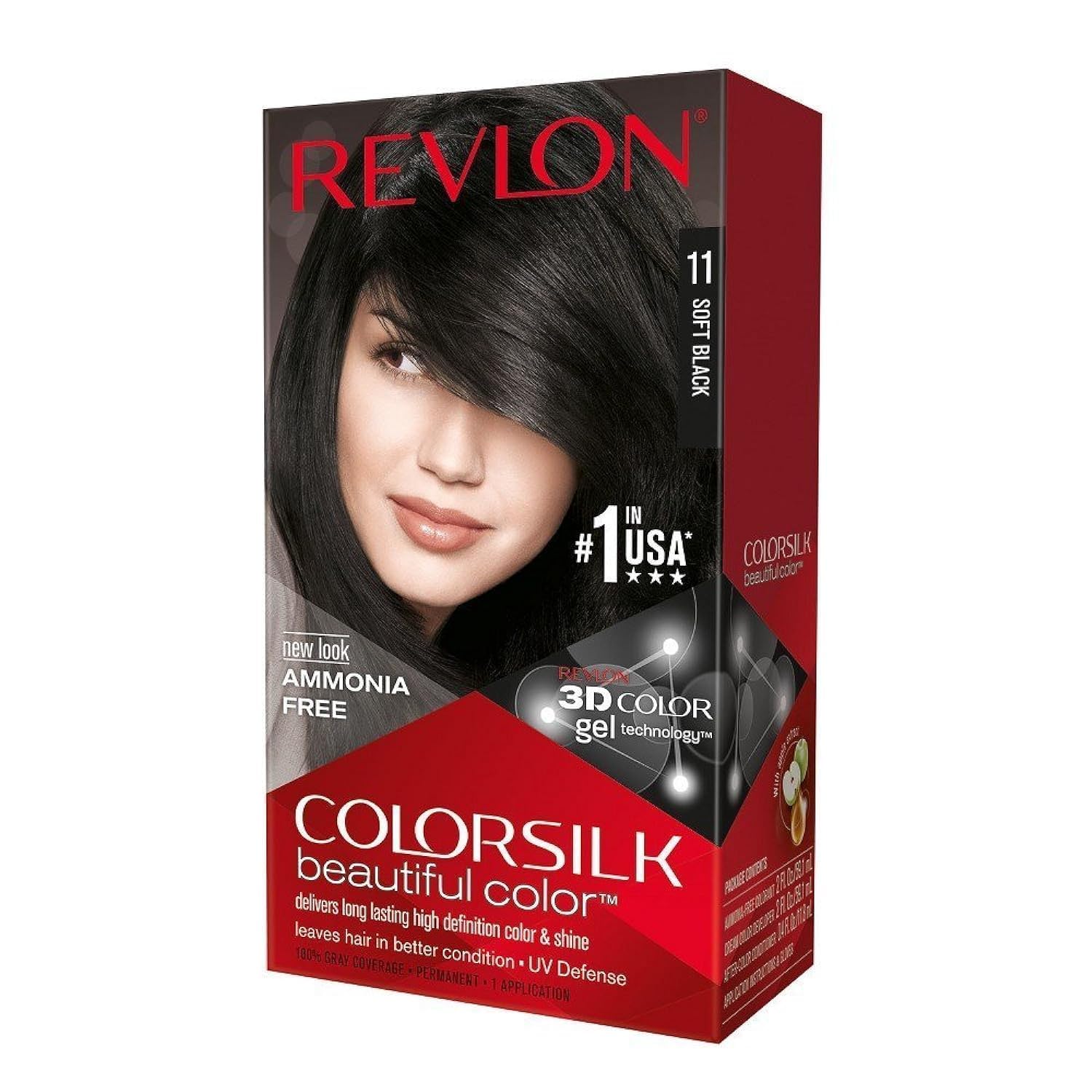 Revlon ColorSilk Beautiful Color, Soft Black [11] 1 ea (Pack of 4)