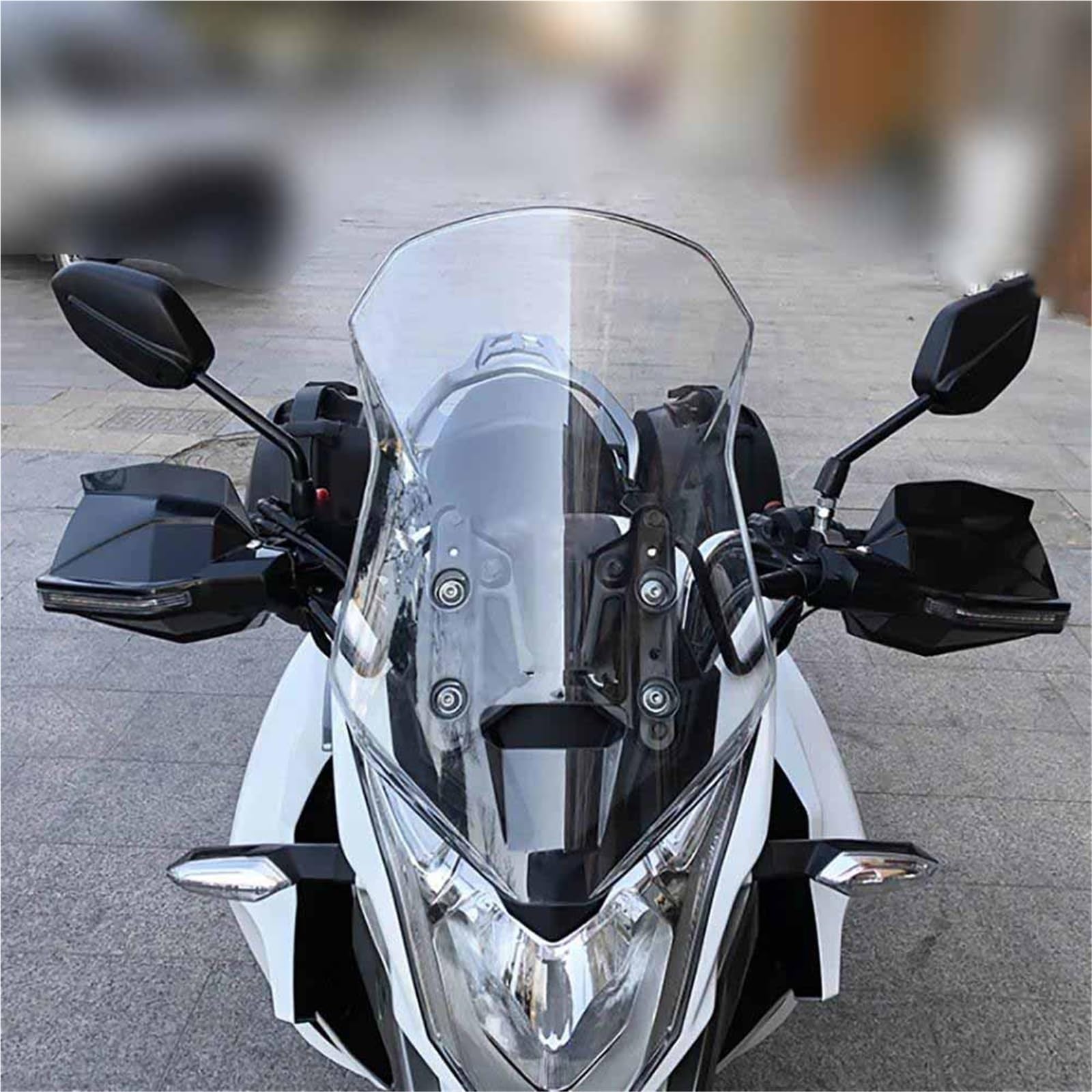 pour Moto pour Guzzi Stelvio V7/V9 Classic Racer Stone Special Protège-Mains Coupe-Vent avec Brosse Et Clignotant Intégré
