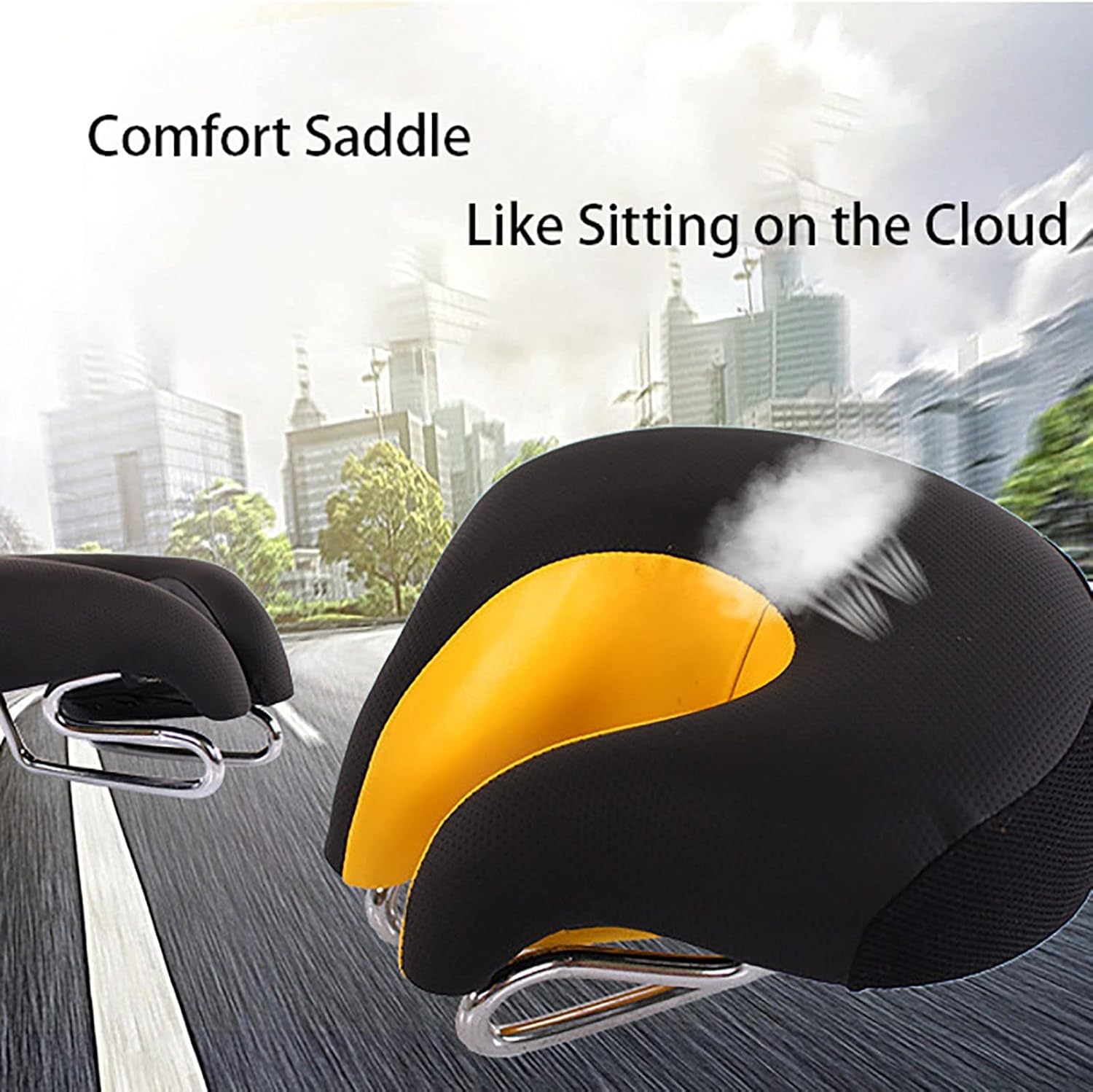 Ergonomic Noseless Saddle, Thickened Breathable Seat Cushion, Dirt-Resistant for Mountain Biking, Comfortable Bike Seat for Long Rides, Color Options Available