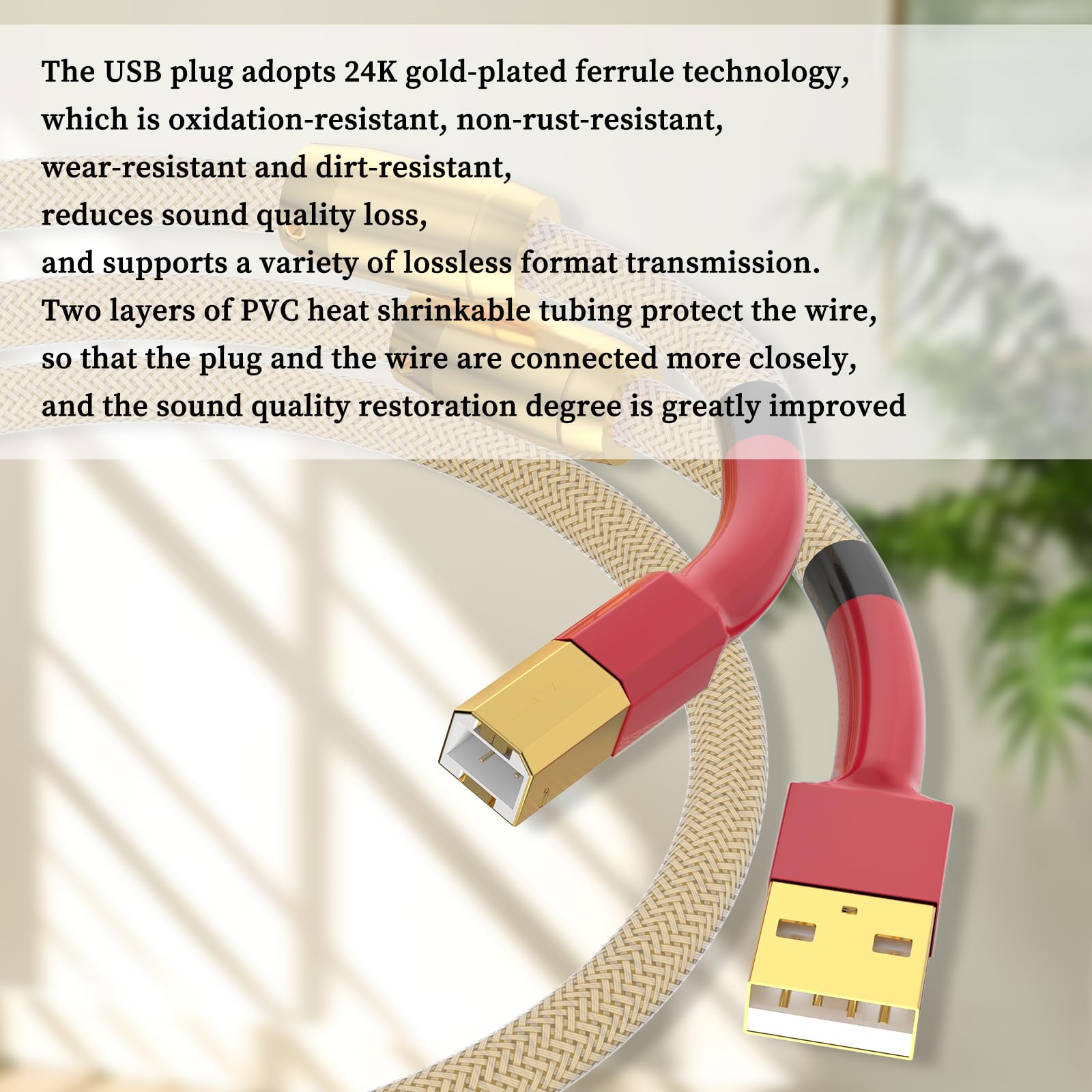 Câble USB HiFi OCC plaqué argent USB 2.0 type A vers B Audiophile USB fil A-B DAC décodeur imprimante câble de données (A71USB2M)