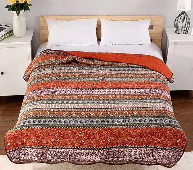 Cozyholy Boho Quilt Full Queen Size 100 Cotton Quilted