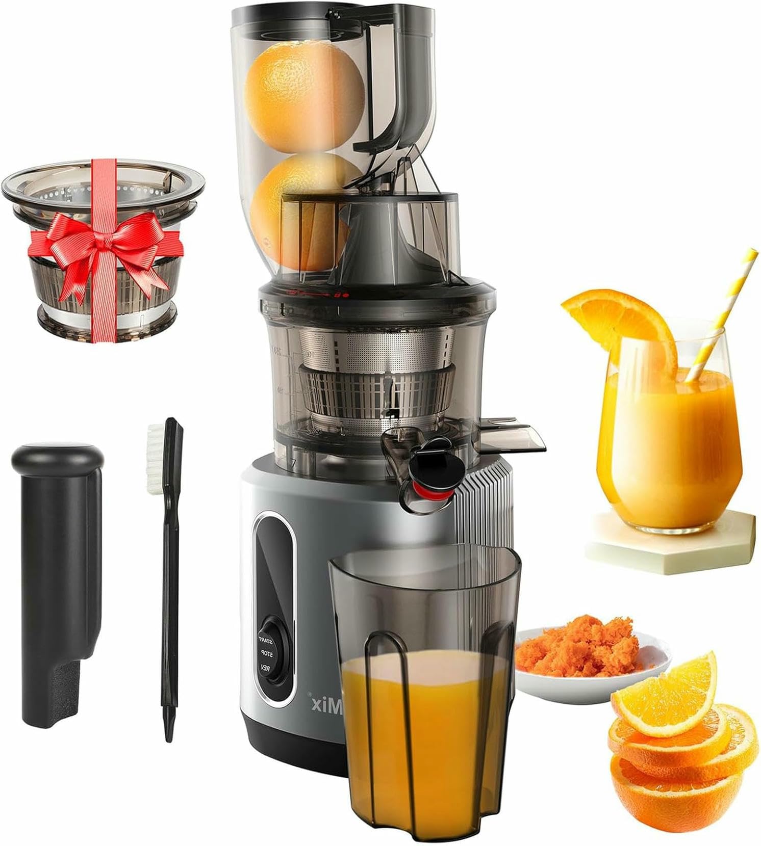 Presse à froid avec goulotte de 75 mm et moteur silencieux pour fruits