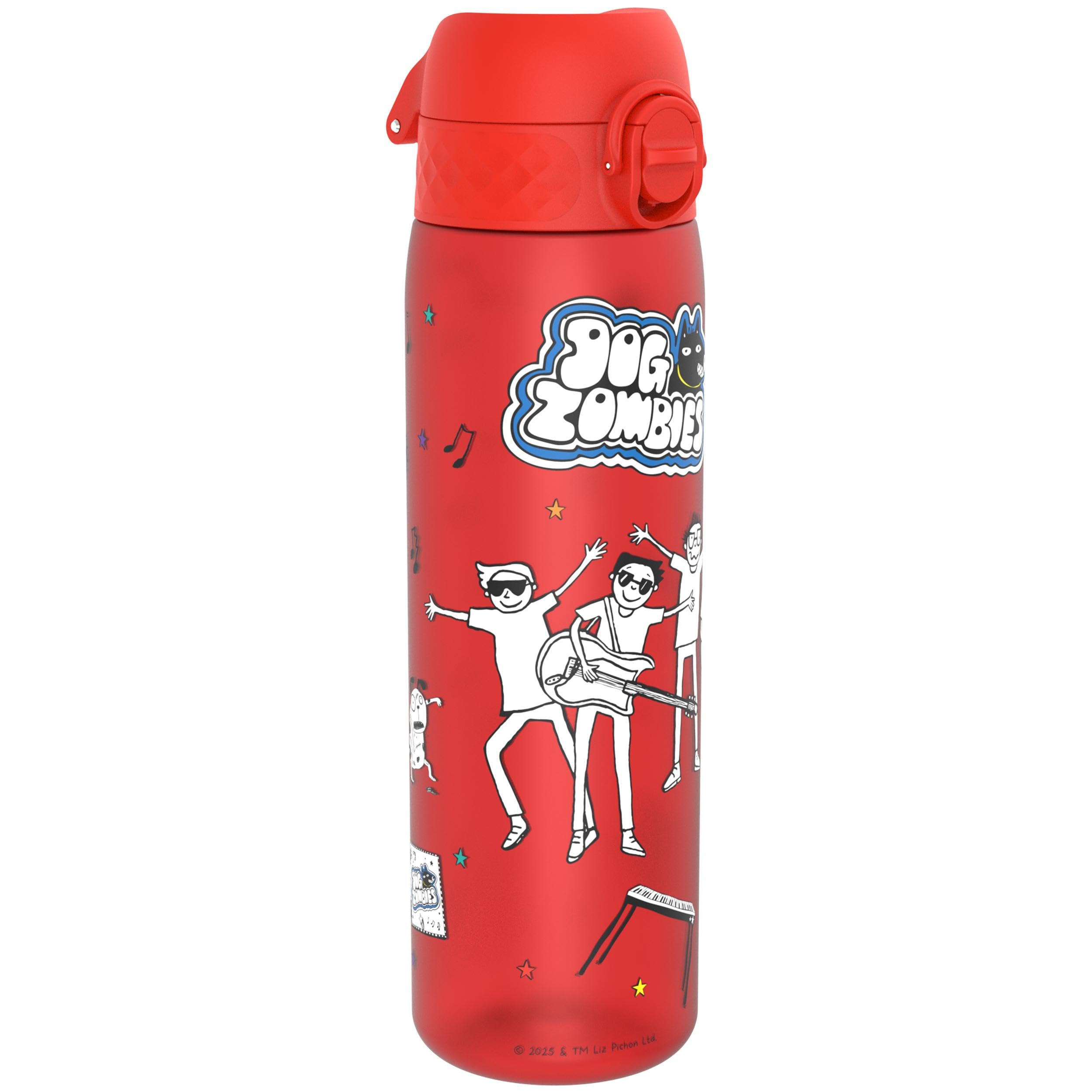 Tom Gates Water Bottle, 500 ml/18 oz, Leak Proof, Easy to Open, Secure Lock, Dishwasher Safe, BPA Free, Hygienic Flip Cover, Carry Handle, Fits Cup Holders, Easy Clean, Carbon Neutral, Dog Zombies