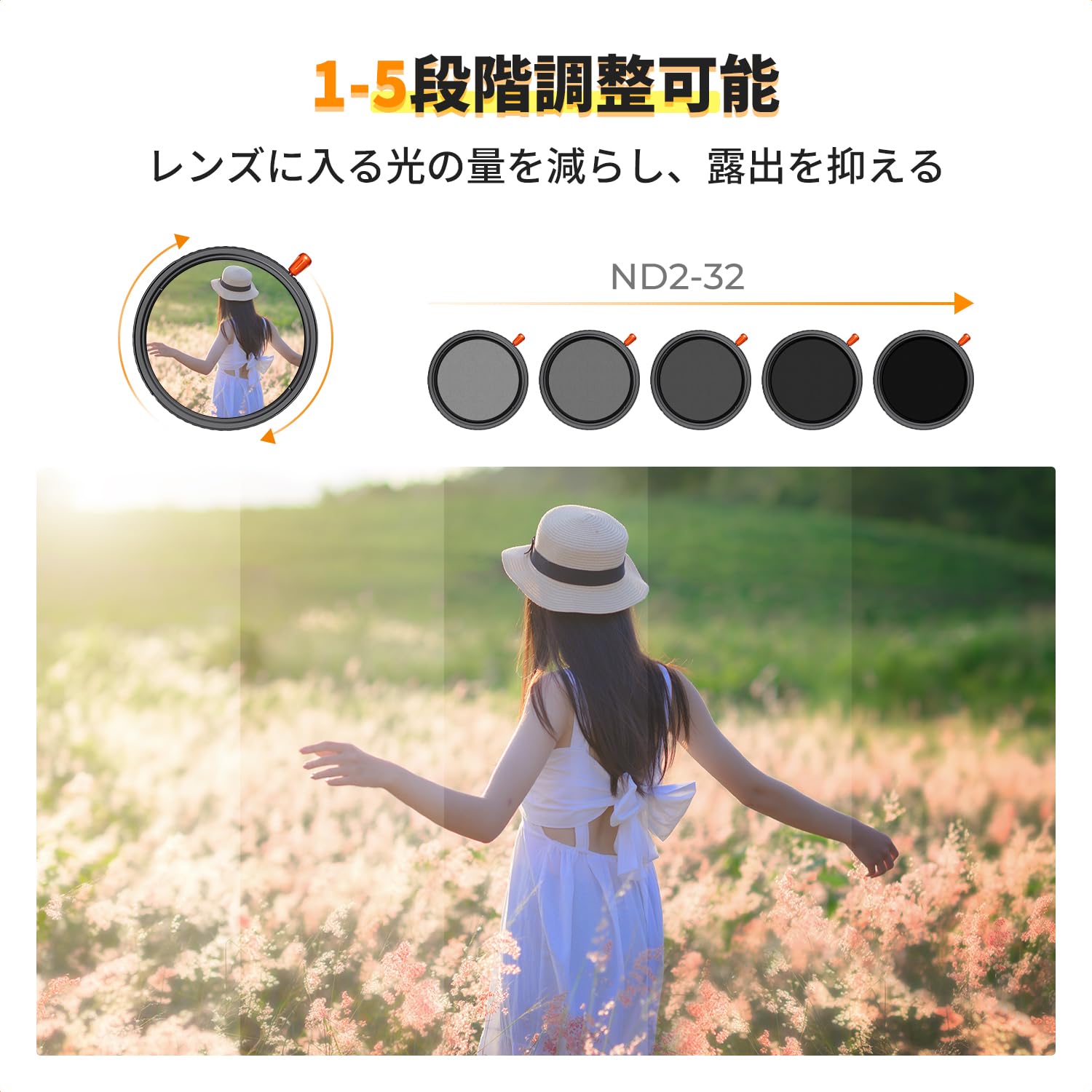 Amazon | K&F CONCEPT 58mm ND2-32&CPL&1/4ブラックミスト 3in1 1枚3役