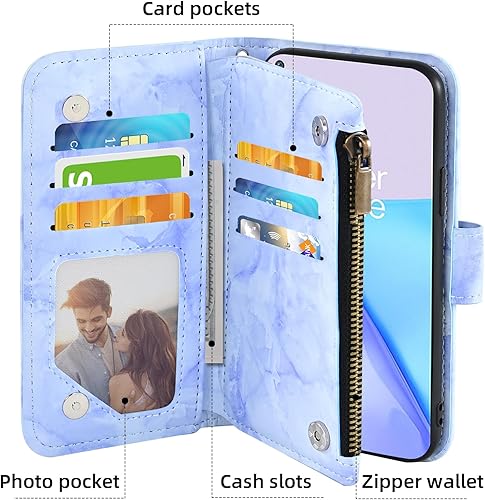 Miniatura 3 de Asuwish Funda para teléfono OnePlus 9 OnePlus9 5G Wallet Cell Cover con protector de pantalla de vidrio templado y soporte de tarjeta de crédito con