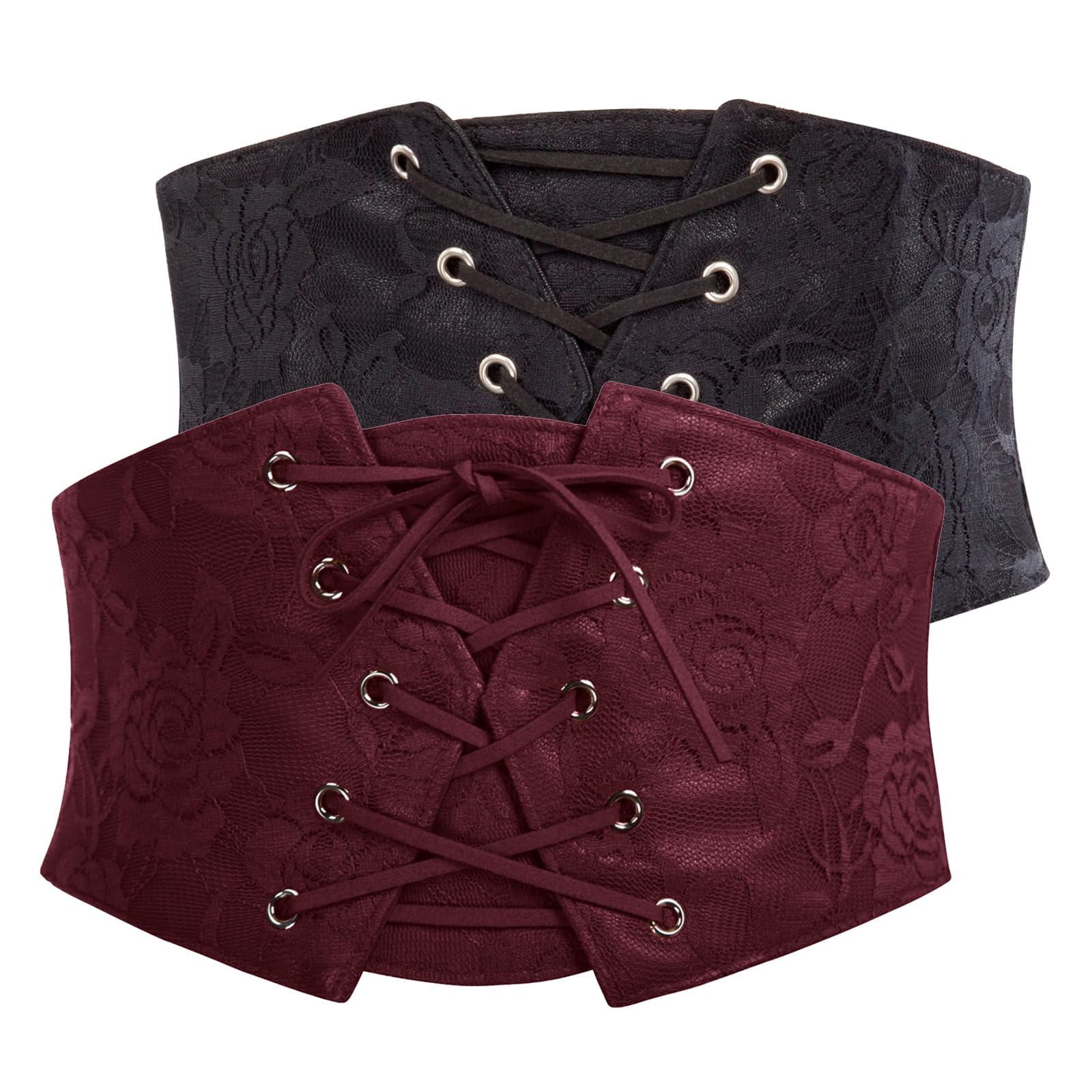 Womens Belt Stretch Waist Corset Cincher Belt Lace-up Wide Belt