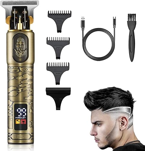 GSKY Cortadora de pelo para hombres profesionales, cortadora de pelo para hombre, cortadora de pelo con hoja en T, cortadora de barba inalámbrica