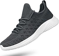 Feethit Men's Slip-On Walking Shoes - Lightweight Breathable Non-Slip Running Sneakers for All-Day Comfort