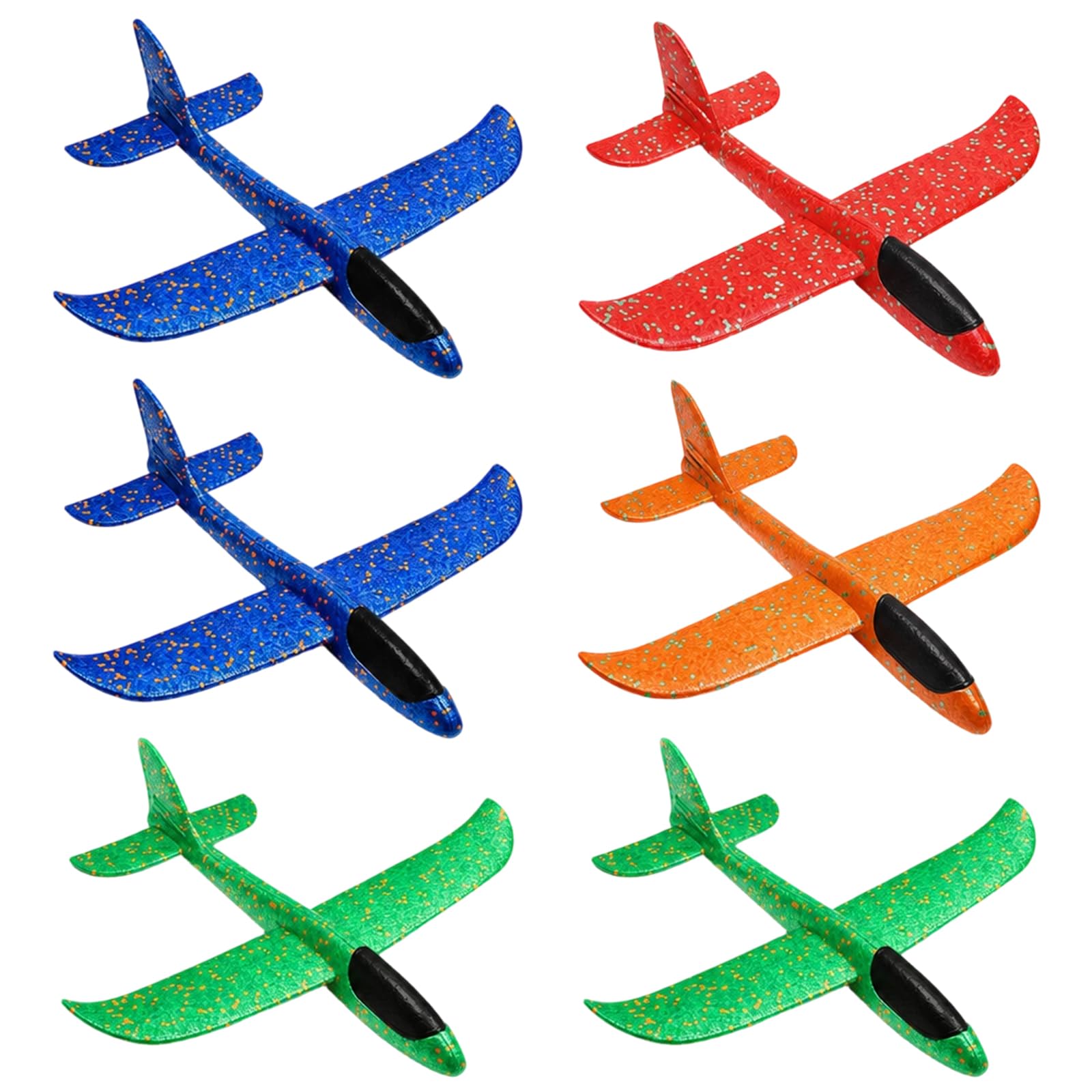 YFHUVB Foam Plane, Foam Glider Planes for Kids, Foam Airplanes for Kids, 6 Pack Foam Gliders with Assorted Colors, Outdoor Flying Toys for Backyard Activities and Park Games