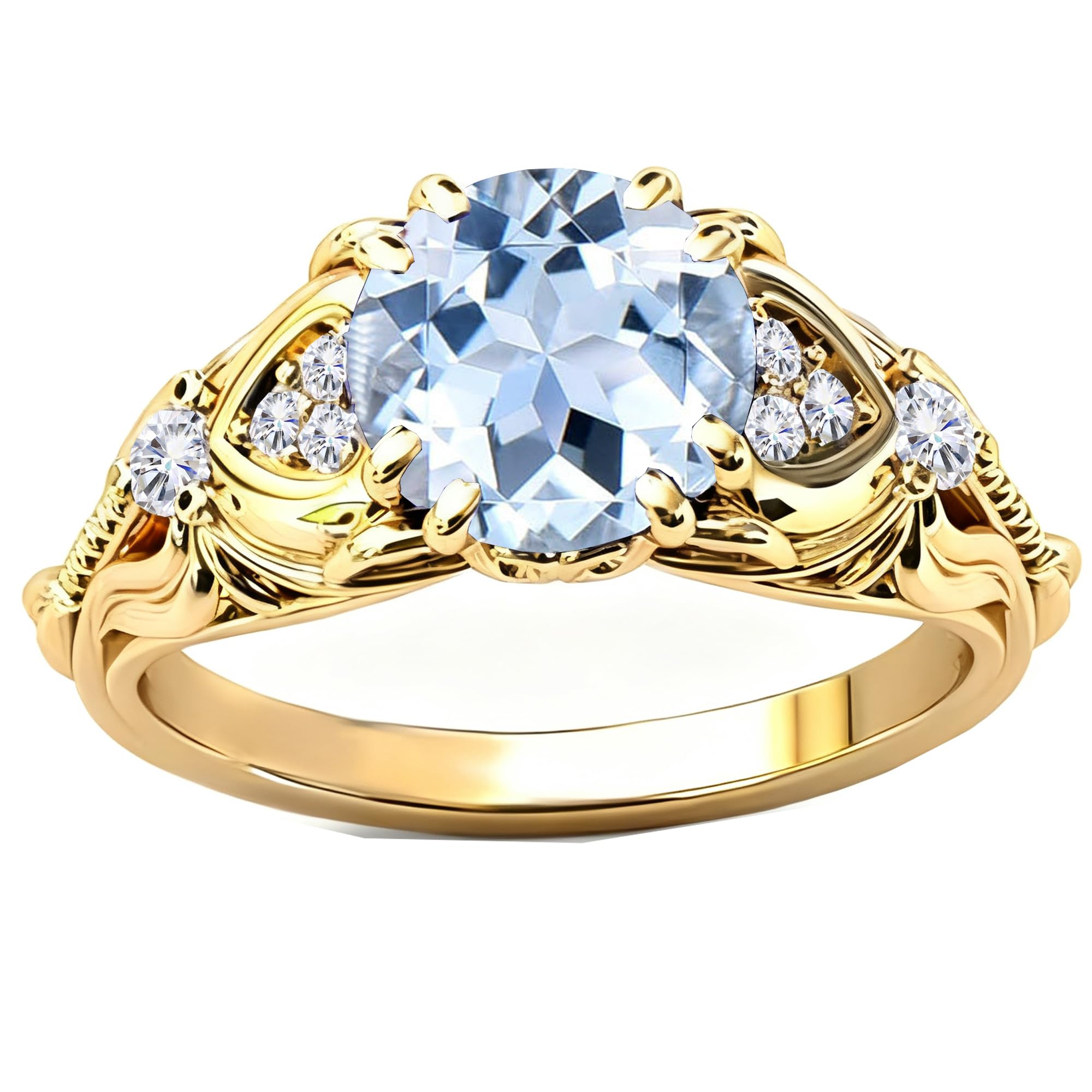 Gemstone Vintage Rings for Women s925 Sterling Silver Round Cut 1.0 Carat Gemstone with Moissanite Promise Engagement Anniversary Ring for Her