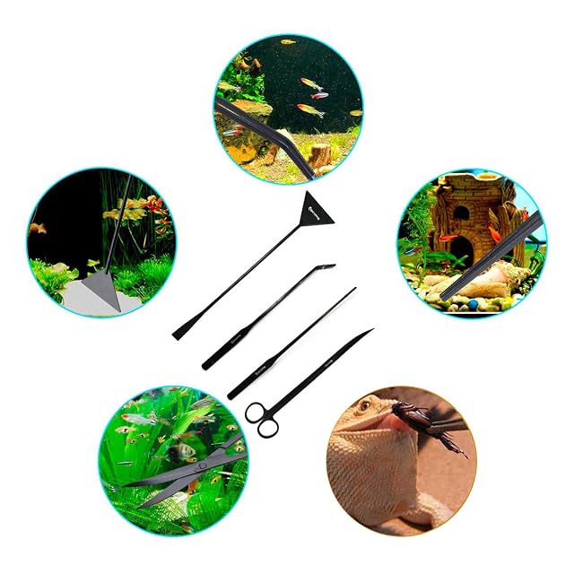 Foto 7 de 7 de Capetsma - Pinzas de paisajismo acuático para Acuario, Herramientas largas de Acero Inoxidable para Plantas…