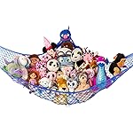 Lilly\'s Love Stuffed Animal Storage Net Hammock, Nursery Hanging Organizer - Jumbo Extra Large STUFFIE Party Hammock | Organize The Chaos | Holds 50% More Stuffies | 63 x 63 x 79 - Blue