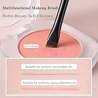 Vista 5 de Raffaello - Juego de 3 brochas de maquillaje ultrafinas para cejas de precisión en ángulo, cerdas sintéticas libres de crueldad animal, sombra