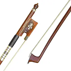 SURVEAL Arco de violino barroco de madeira do brasil profissional esculpido sapo com melhor cauda de cavalo da Mongólia e melhor arco de violino elástico tamanho 4/4 (4/4)