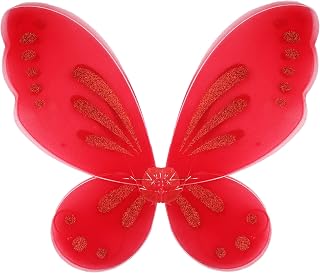 Nenjindz Alas de mariposa de hada para fiestas de cumpleaños, Halloween, color rojo