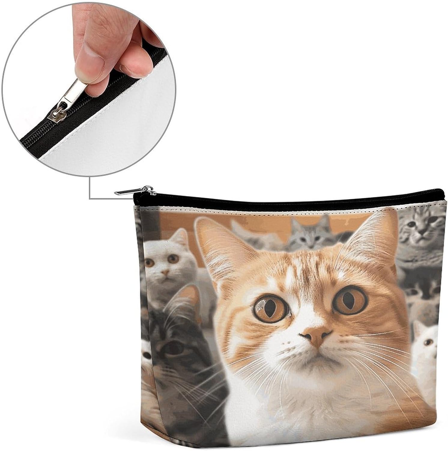 Funny Pet Cat Toiletry Bag Large Capacity Makeup Bag Travel Makeup Pouch Mini Cosmetic Bags Zipper Make Up Storage Pouch Make Up Organizer Tool Pouchs image 4