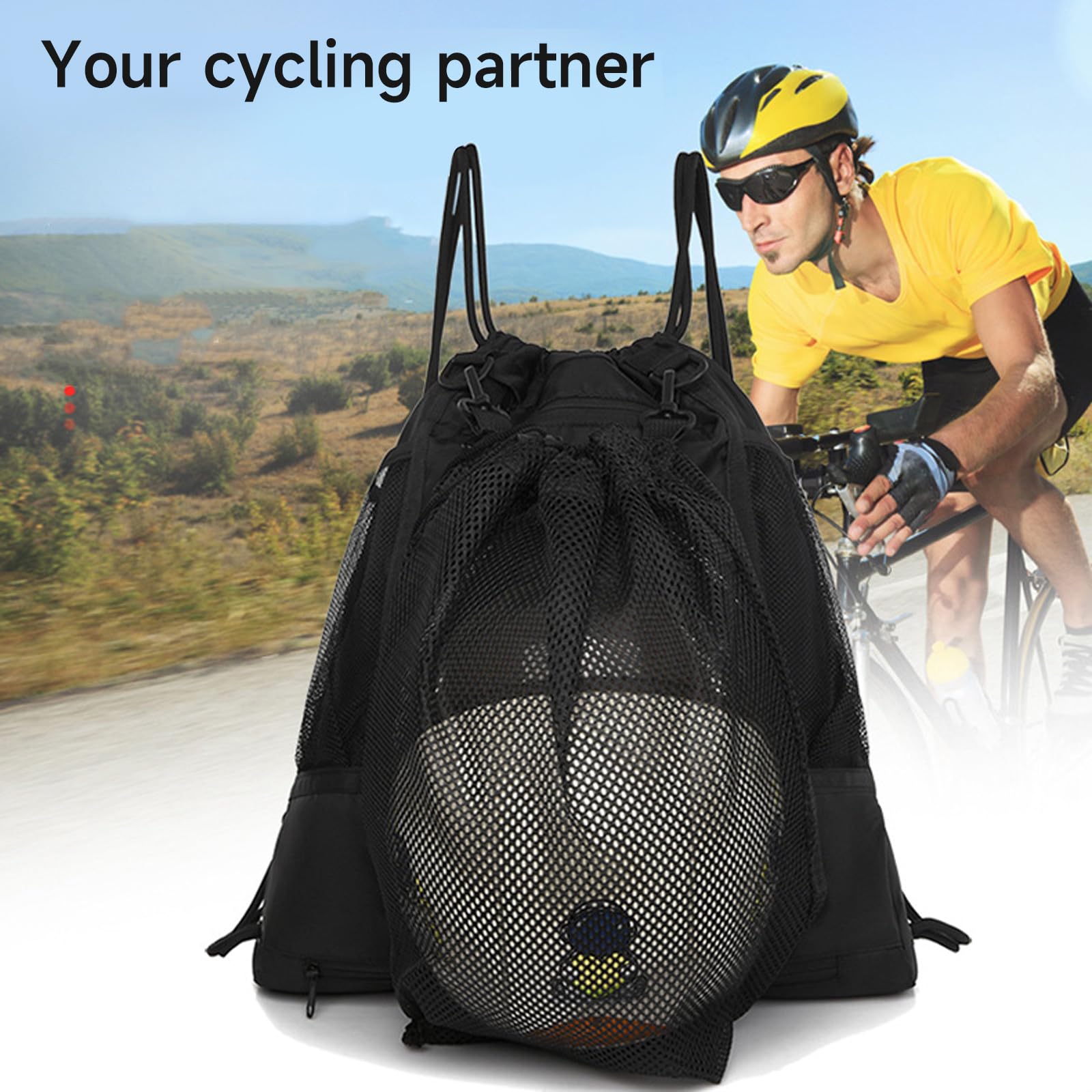 Borse da basket con coulisse, zaino pieghevole da calcio, borsa da palestra, borsa sportiva con doppie tasche portatili