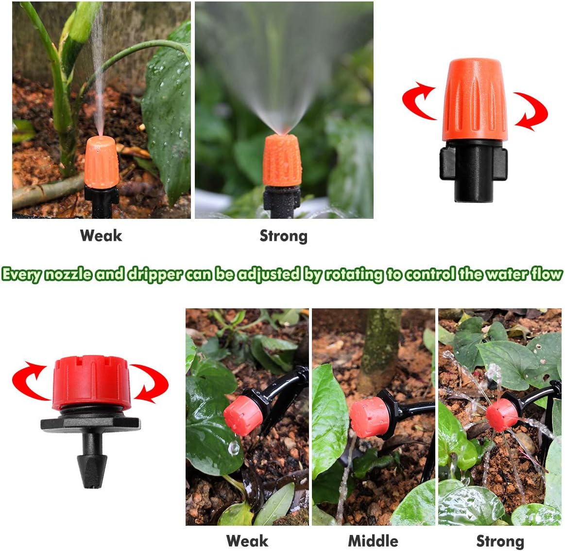 Drip Irrigation Kit, Garden Irrigation System, 156Pcs Automatic Garden Watering System with Adjustable Dripper 82ft 1/4" Blank Distribution Drip Irrigation tubing, Garden, Flower Bed,Patio,Lawn : Patio, Lawn & Garden