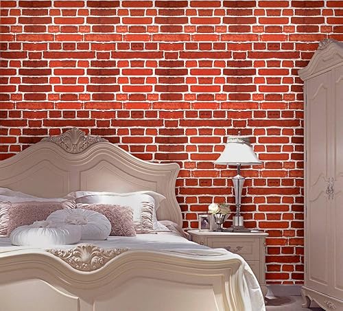 Miniatura 5 de Arthome - Papel tapiz de ladrillo autoadhesivo de 17 x 240 pulgadas, impermeable, para dormitorio, sala de estar, chimenea, escalera, decoración de