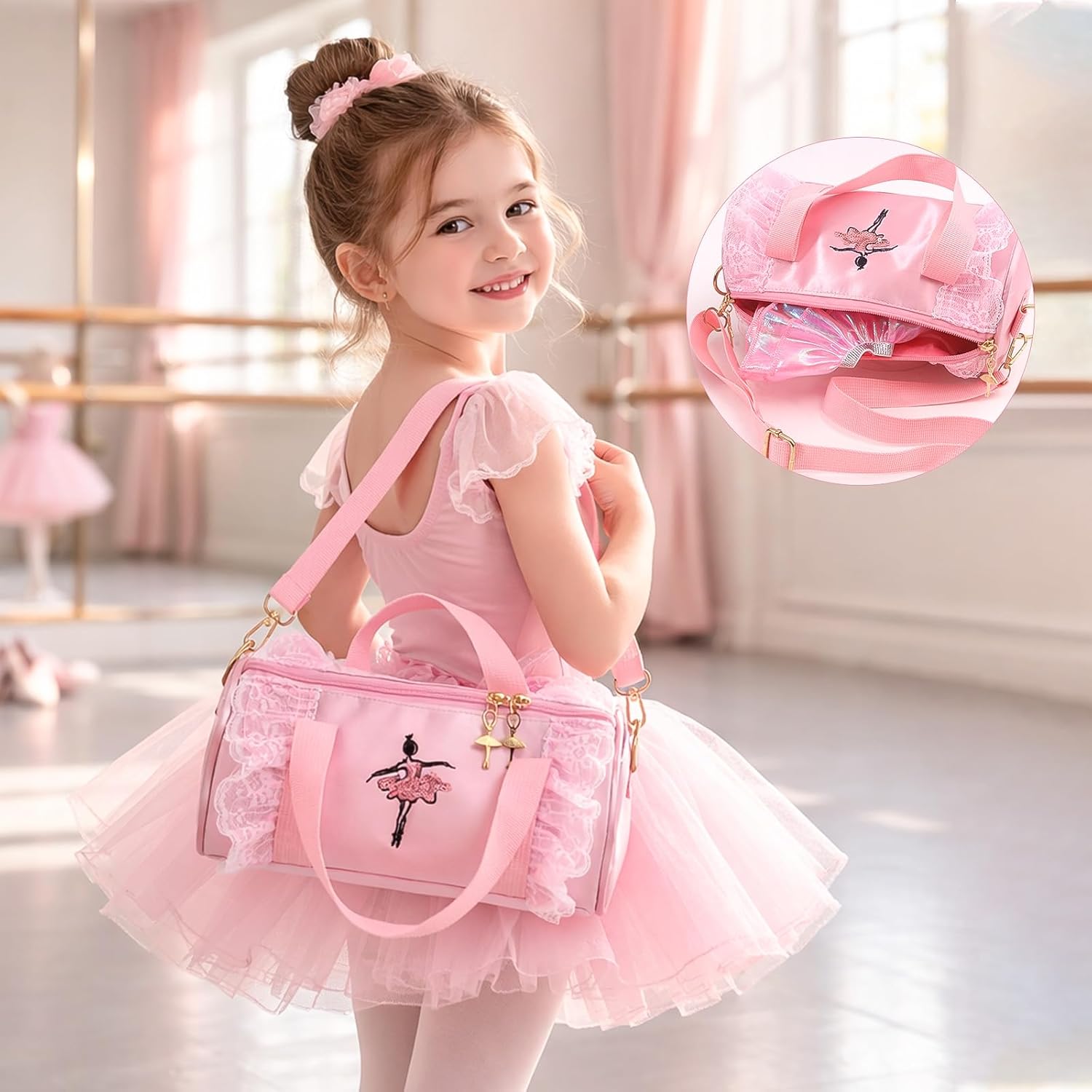Unicorn Ballerina Doll for Girls 3-6 Plush Stuffed Unicorn with Pink Ballet Tutu, Rainbow Dress, 3-Piece Ballet Outfit, Pink Ballet Bag Birthday Gift & Pretend Play Toy for Girls