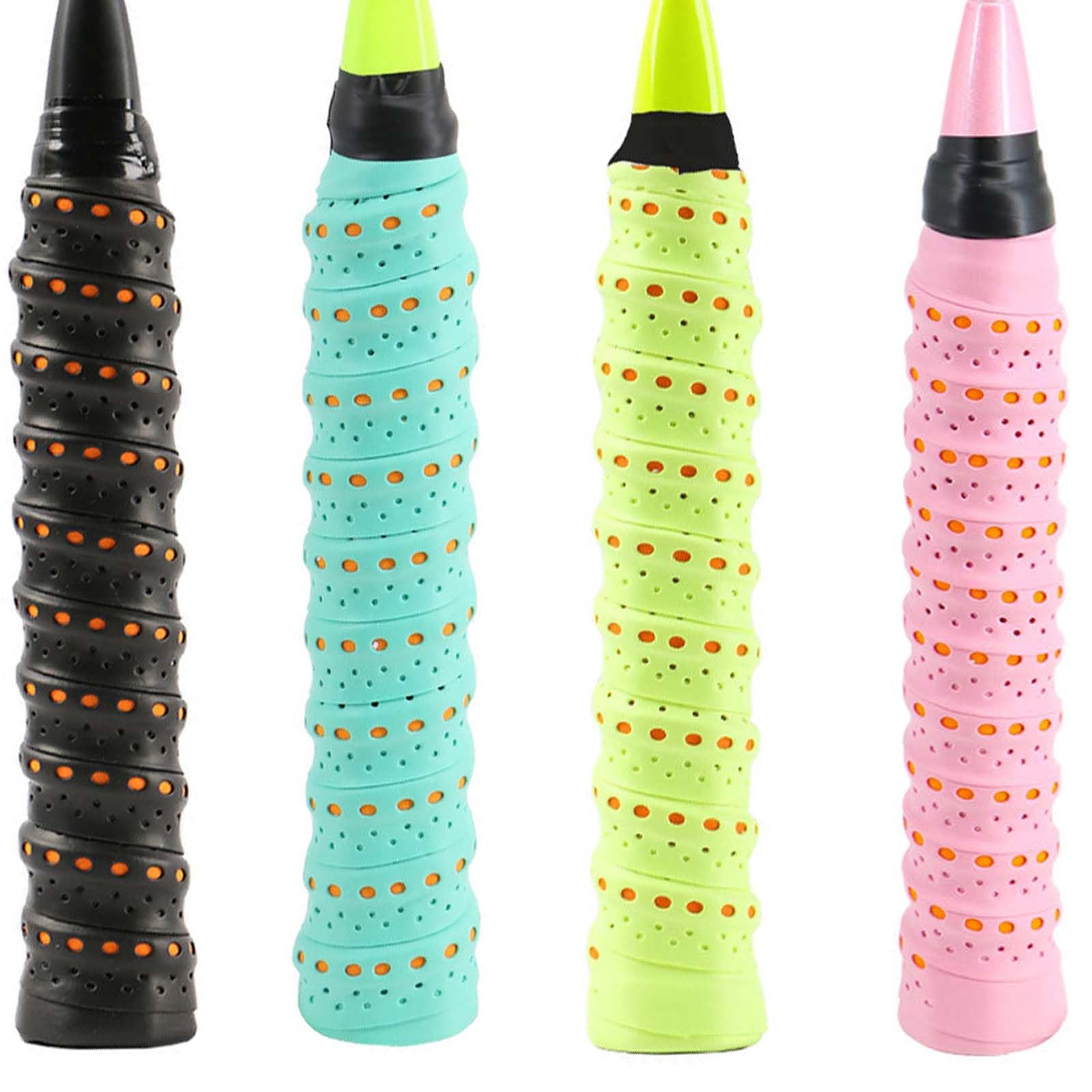 4 Pcs Multicolor Badminton Grip, Premium Anti Slip Sweat Absorbent Tennis Racket Grip, Portable Badminton Grip Tape for Badminton, Tennis, Racket Handles, Available in Black, Blue, Pink, Green-image-5