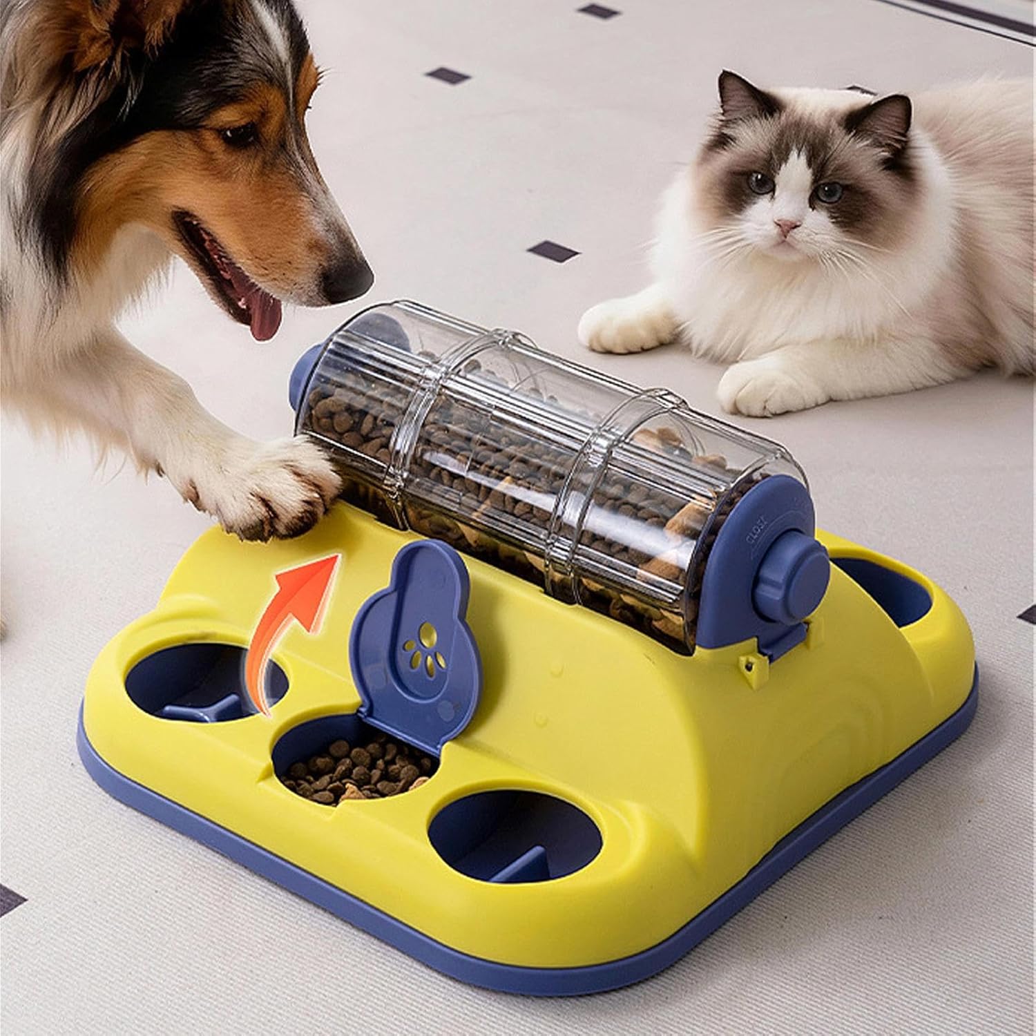 Interactive Pet Treat Dispenser, Slow Feeder Puzzle Toy for Dogs and Cats, Engaging Mental Stimulation Game, Sturdy Enrichment Accessory Extra Fun, Modern Pet Training Toy with Sleek Style