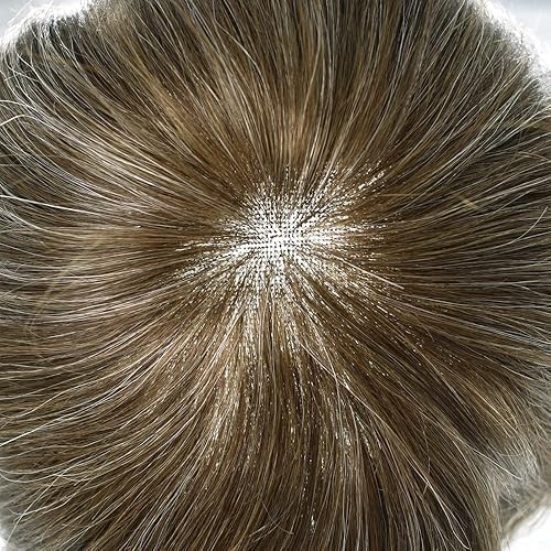 Vista 85 de Mens Toupee Hair Piece Human Hair Replacement System For Men Soft French Lace Men Hair System Hairpieces For Men Toupee For Men Protesis Capilar