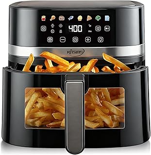 Air Fryer 6.5 QT,8 in 1 with Visible Window,LED display, 400℉ Precise Temperature Control, Shake Reminder&Pre-heat indicator,Metal inner cavity,Nonstick & Dishwasher Safe Basket