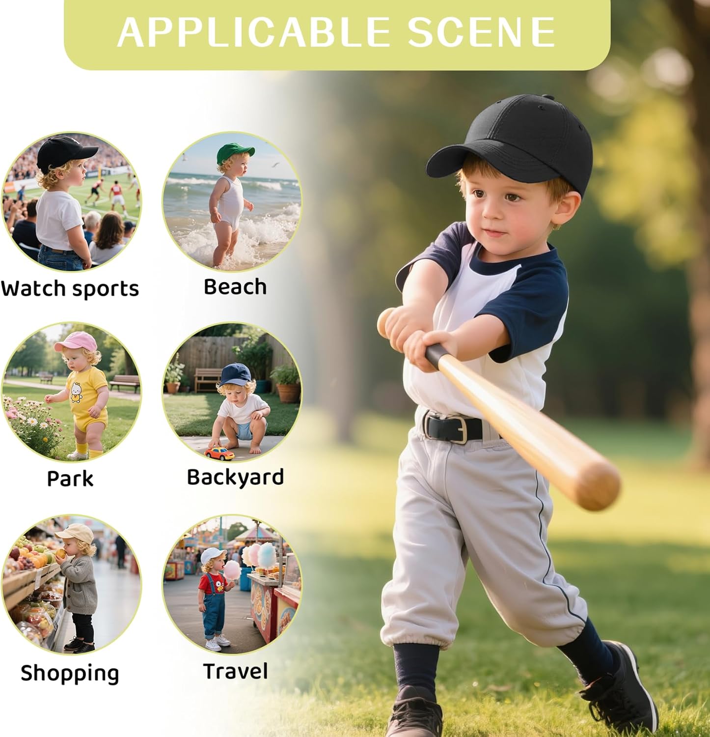 Durio Baby Toddler Baseball Hat Sun Protection Boys Baseball Cap Adjustable Baby Boy Hats Toddler Girl Cap with Ponytail - Image 6