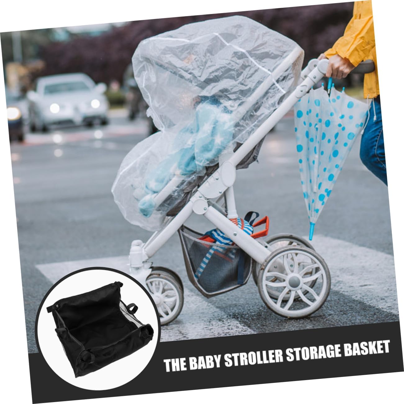 Ciieeo Infant Stroller Storage Basket Universal Stroller Organizer Bag Lightweight