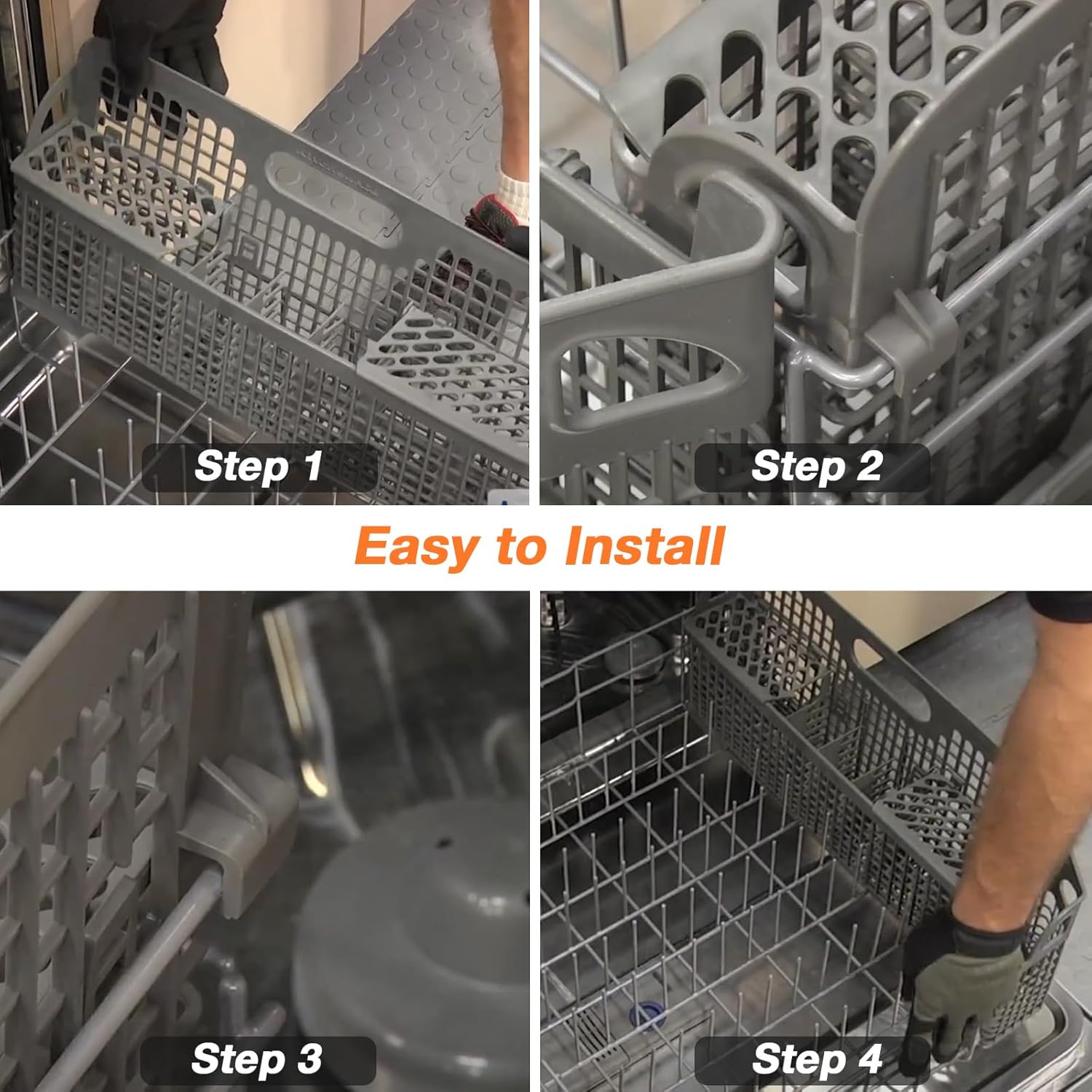 Blutoget 【2025 Upgraded ABS】 8531233 WP8562043 8562043 Dishwasher Silverware Basket -Fit for Whirlpool KitchenAid Dishwasher Utensil Rack Basket- Replaces W10190415 8531288 WP8531233 image 6 of 7 B09DVH6MN7