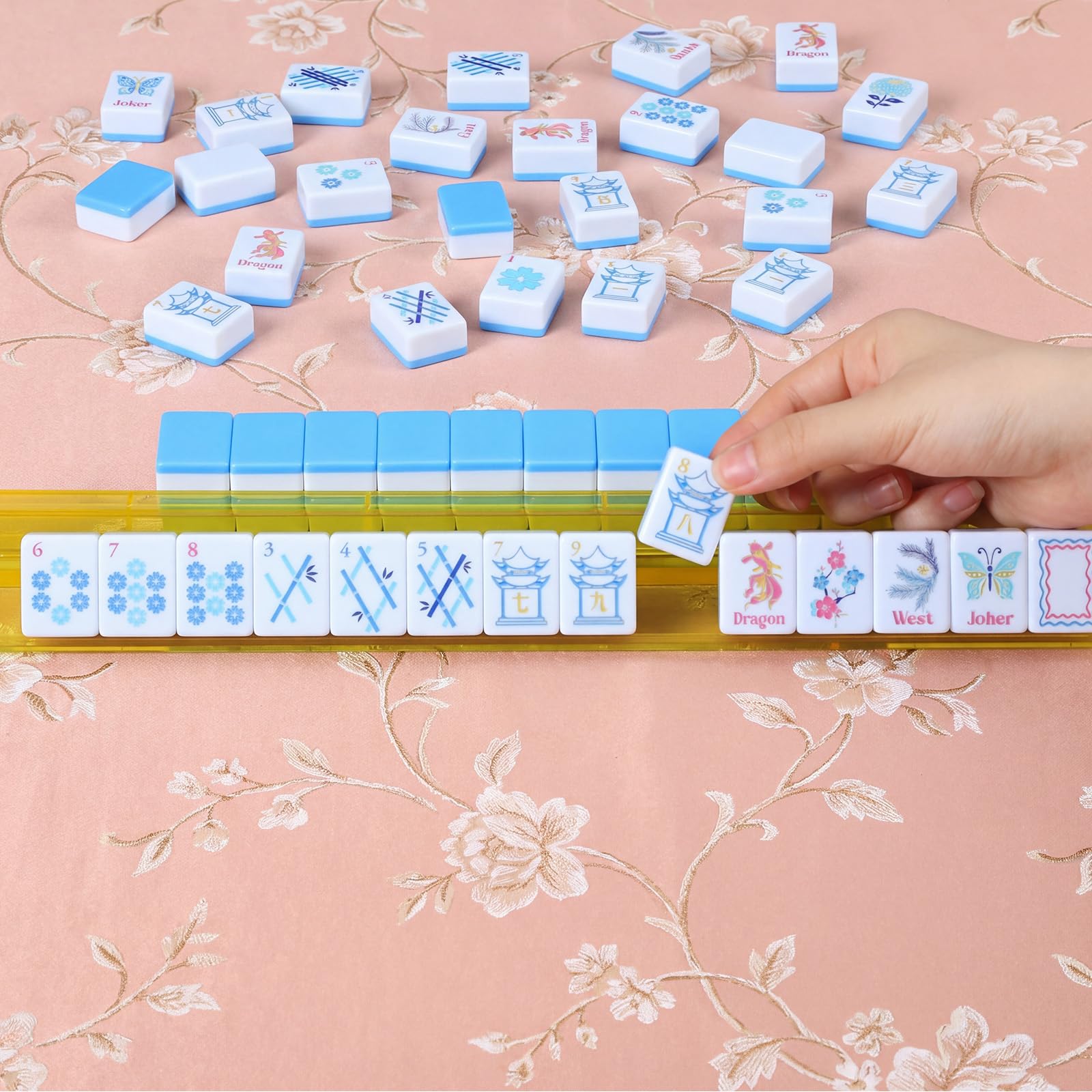 160 pezzi solo mahjong americano, 3,2 x 2,3 cm
