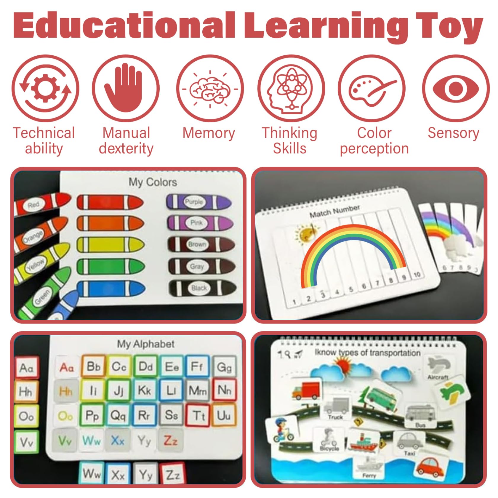 My Preschool Busy Book Set Thick Comprehensive Toddler Busy Book Set 12 Engaging Themes Educational Preschool for Travel and Fun Learning