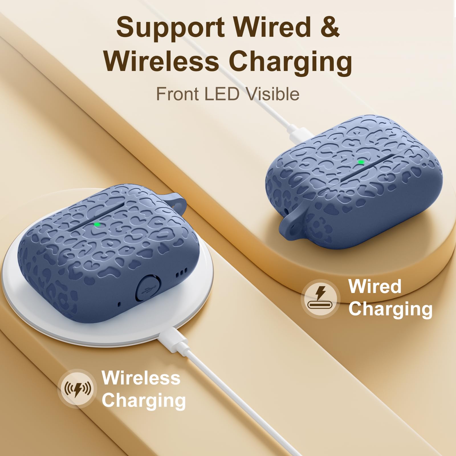 Coque AirPods Pro 3 (2025) Imprimé Léopard - Avec Breloque Perle - Protection Contre Chocs Et Rayures - Ajustement Parfait, Charge Sans Fil Compatible - 8