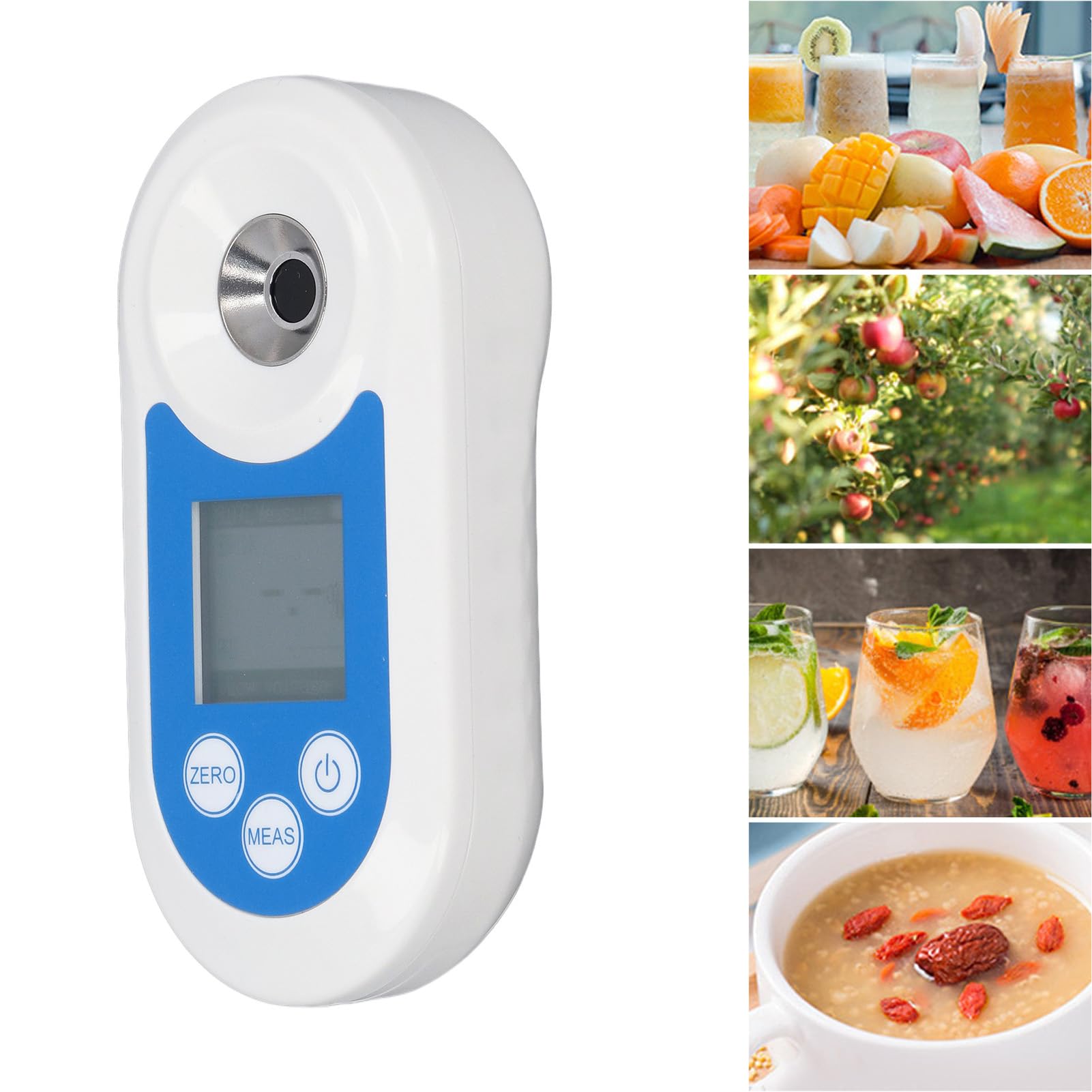 Refractómetro digital de azúcar Probador de contenido Brix Medidor de dulzura de alta precisión para frutas y verduras