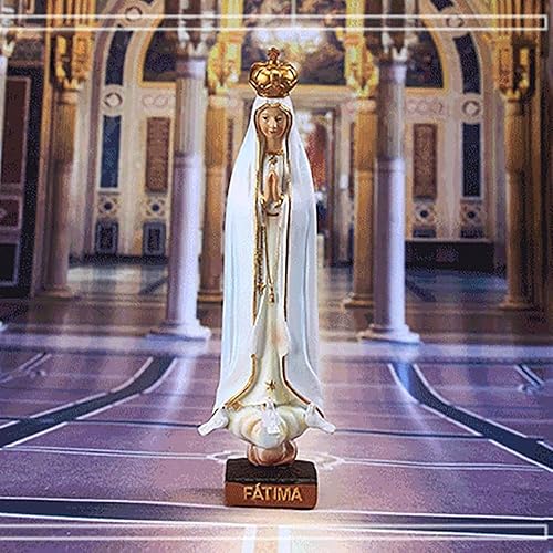 Miniatura 5 de Figura de Nuestra Señora de Fátima, figuras católicas de la Virgen De Fátima de 8 pulgadas, regalo de decoración religiosa de resina