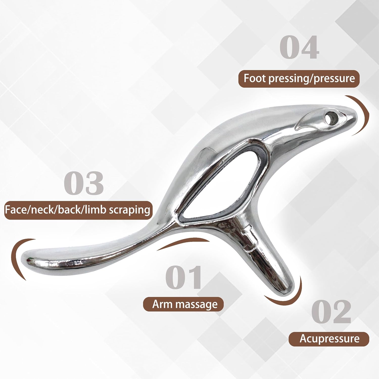 Zinc Alloy Trigger Point Massage Tool for Deep Tissue Massage& Acupressure Body Gua Sha Tool, Muscle Scraper Neck Massager Fascia Blasterfor Full Body Pain Relief - Image 4