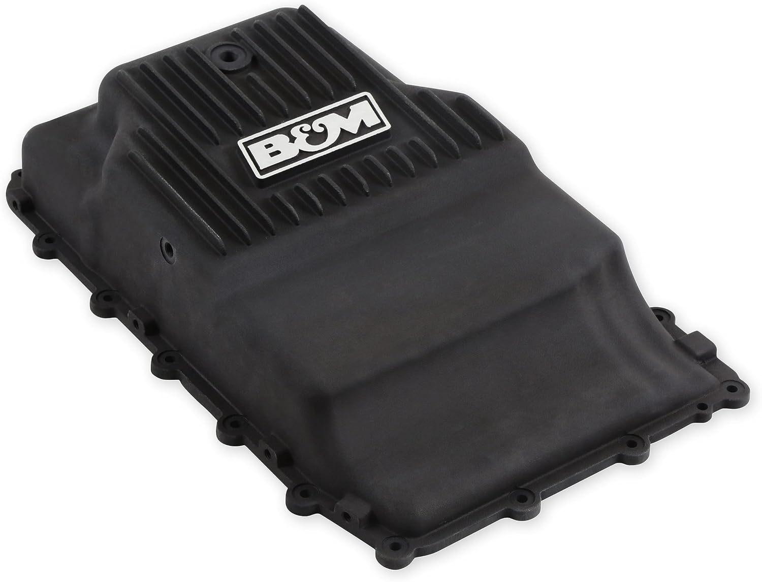 B&M Hi-Tek Deep Sump Transmission Pan | 2 QT Extra Capacity | Better Cooling | Fits 2017-2024 Ford F-150, Expedition, Explorer, Bronco, Ranger & Lincoln Navigator 10R80/10R60 | Black Aluminum (71400)