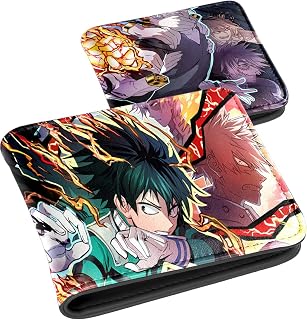 Toyuma Leather Wallet for Teen Boys Kids Purse Credit ID Card Cute Cartoon Kawaii Anime Cool Aesthetic Slim Bifold Small Coin Purses for Youth Men Minimalist Wallet, Angry Boy