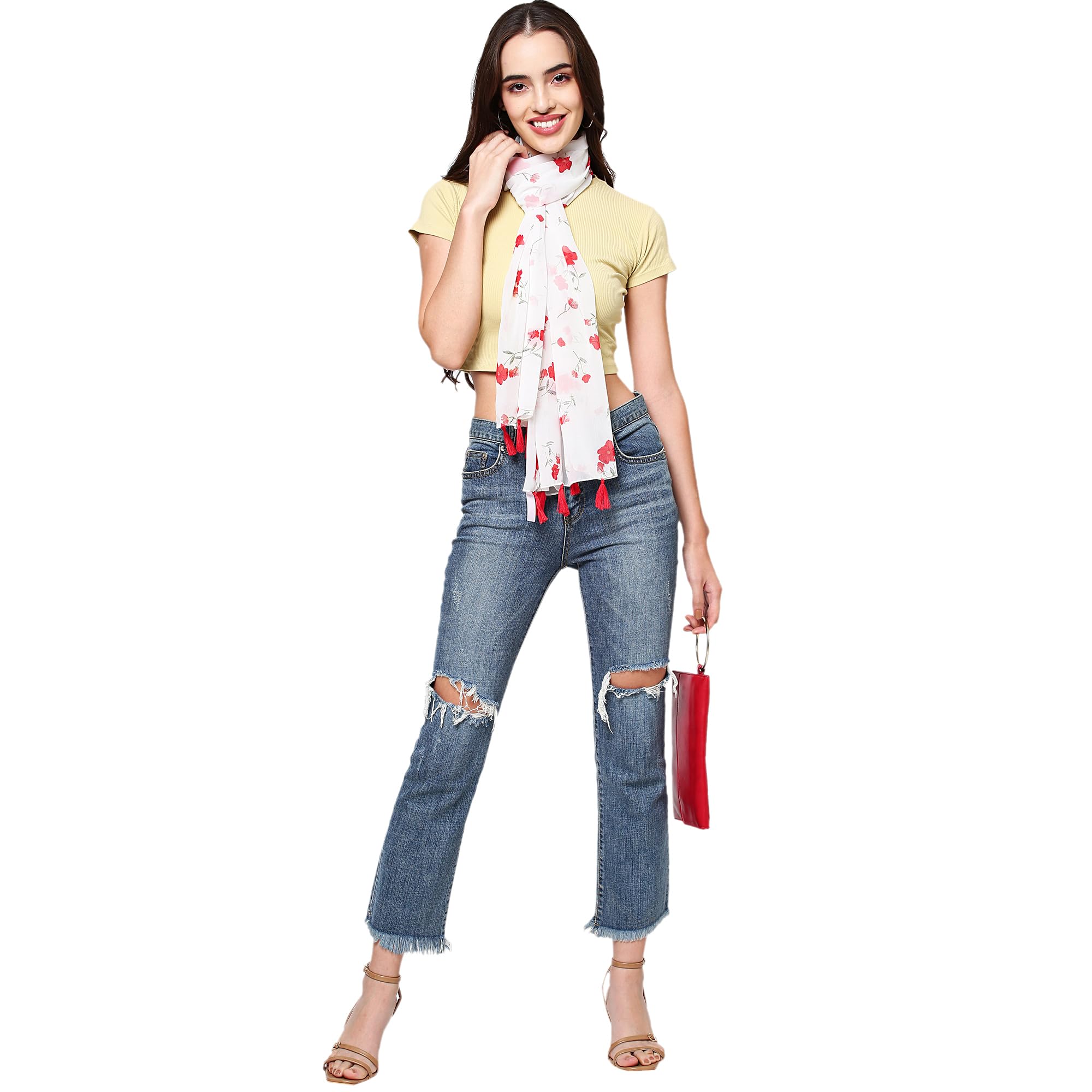 SAHIL SCARF Premium Multicolor Fancy Scarf Lightweight & Comfortable for All Seasons (22x72inch) 170 - Image 3 thumbnail