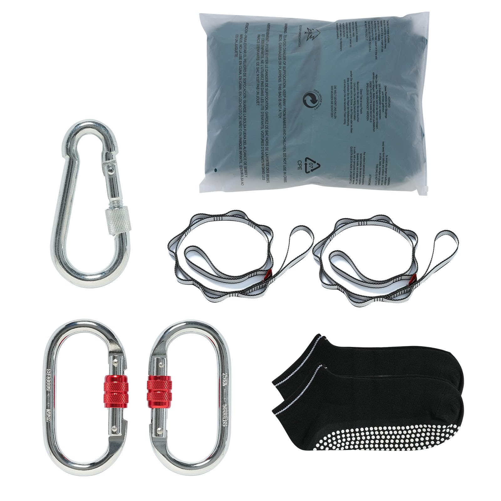 VEVOR Amaca e Altalena per Yoga Aerea, 5,5 Metri, Starter Kit per Yoga Aerea con Tessuto in Nylon da 100 g/m², Hardware Completo e Guida di Installazione Facile, Volo Antigravità Verde