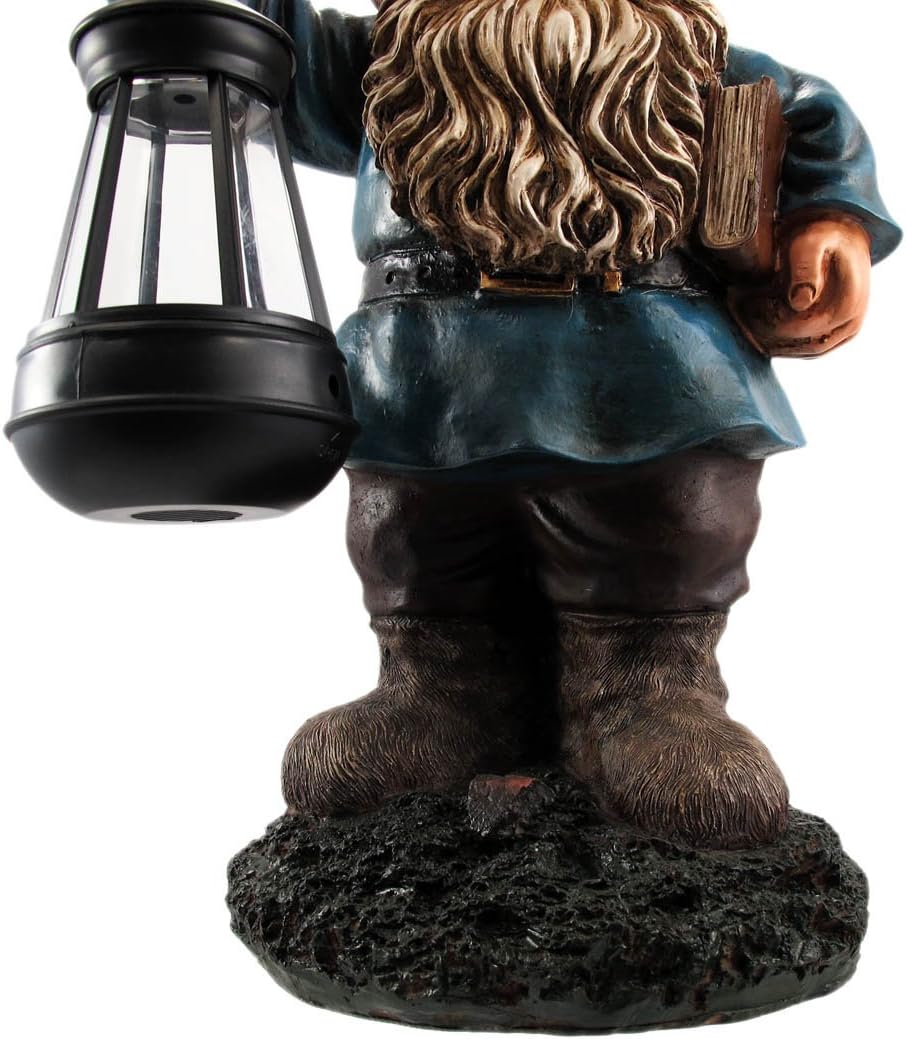 World Of Wonders Garden Gnome Holding Lantern Statue