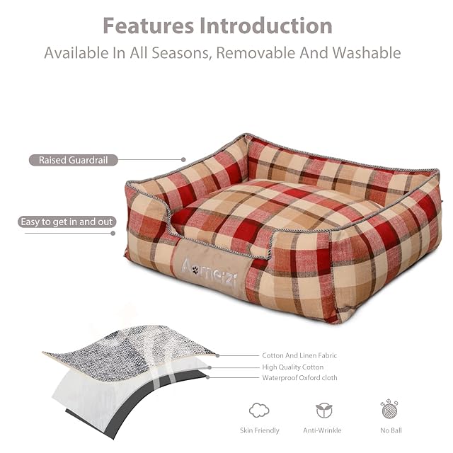 Foto 4 de 5 de PETCUTE Camas para Perros,Cojín Antideslizante para Perros,Lavable Cama para Perros Medianos y Pequeños,Cama…
