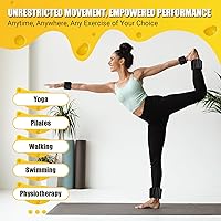 Vista 3 de Pulseras de pesas de tobillo y muñeca de 4 libras / 2 libras para mujer, pulsera de pesas ajustables de silicona para pilates, sujetadores