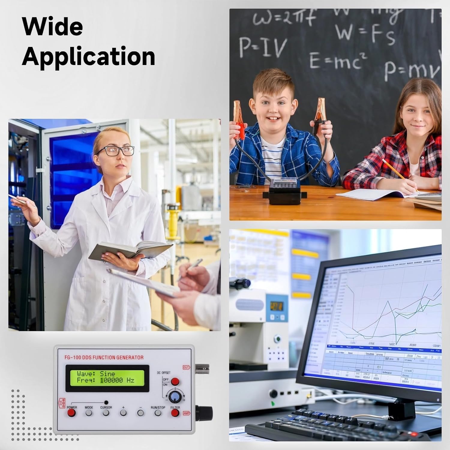 1Hz-500Khz DDS Signal Functional Generator, Sine Triangle Sawtooth Square Waveform, DDS Function Low Frequency Signal Generator